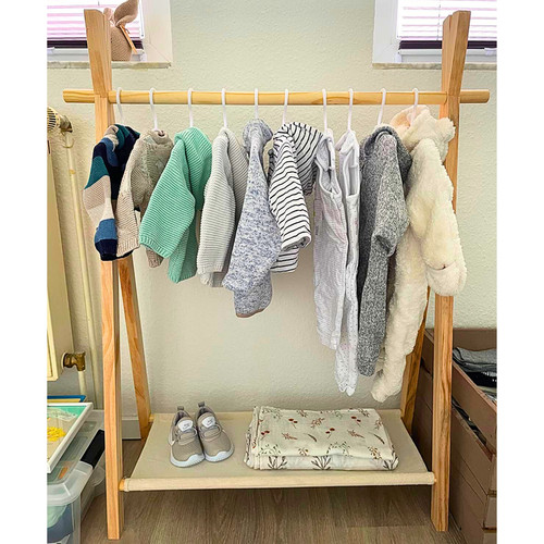 Wooden kids clothes rail - wooden,